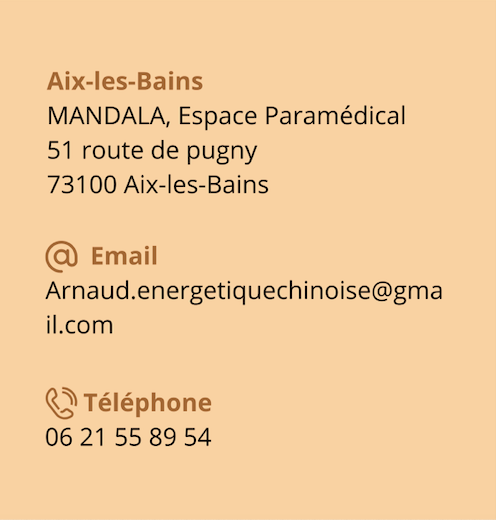 Coordonnée, contact, arnaud énergétique chinoise